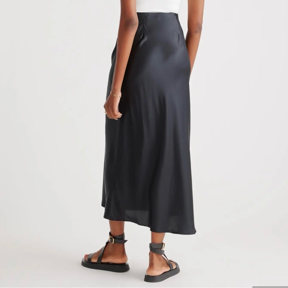 100% Washable Silk Maxi Skirt - Black Size Small